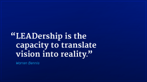 Warren Bennis marketing quote leadership translates vision into reality