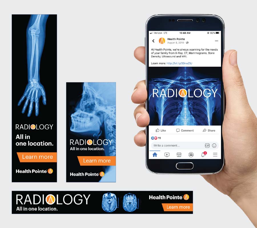 Digital display ads for Health Pointe radiology campaign by LEAD Marketing Agency