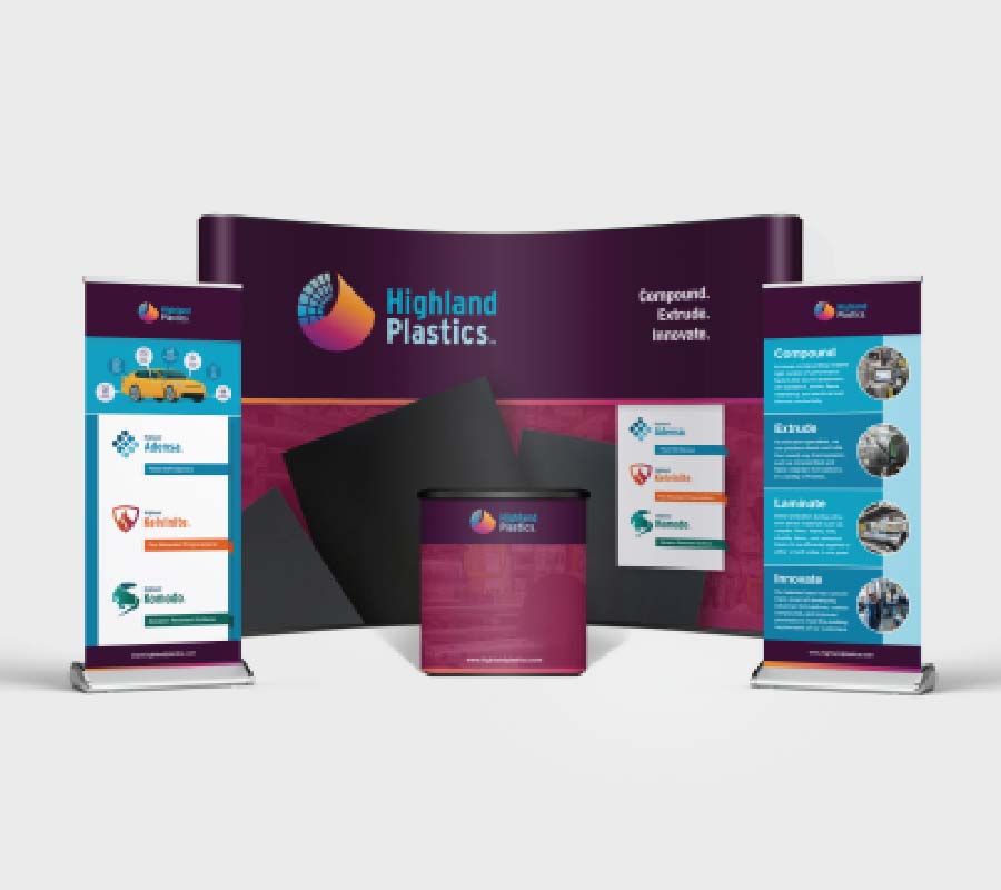 Highland Plastics trade show booth designed by LEAD Marketing Agency