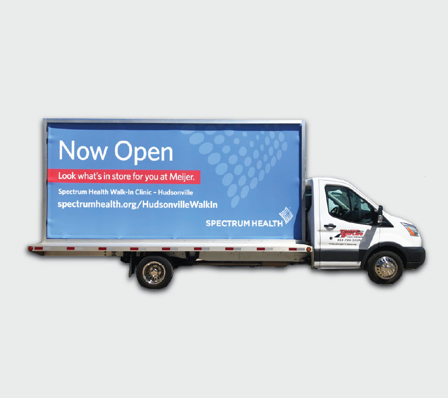 LEAD_Web_MediaPageai_800x900_OutofHome truck advertisement created for Spectrum Health by LEAD Marketing Agency
