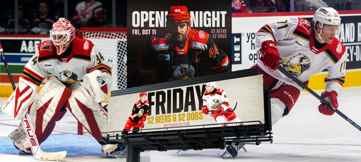 Brand messaging on billboards and digital ads for The Griffins Hockey team by LEAD Marketing Agency